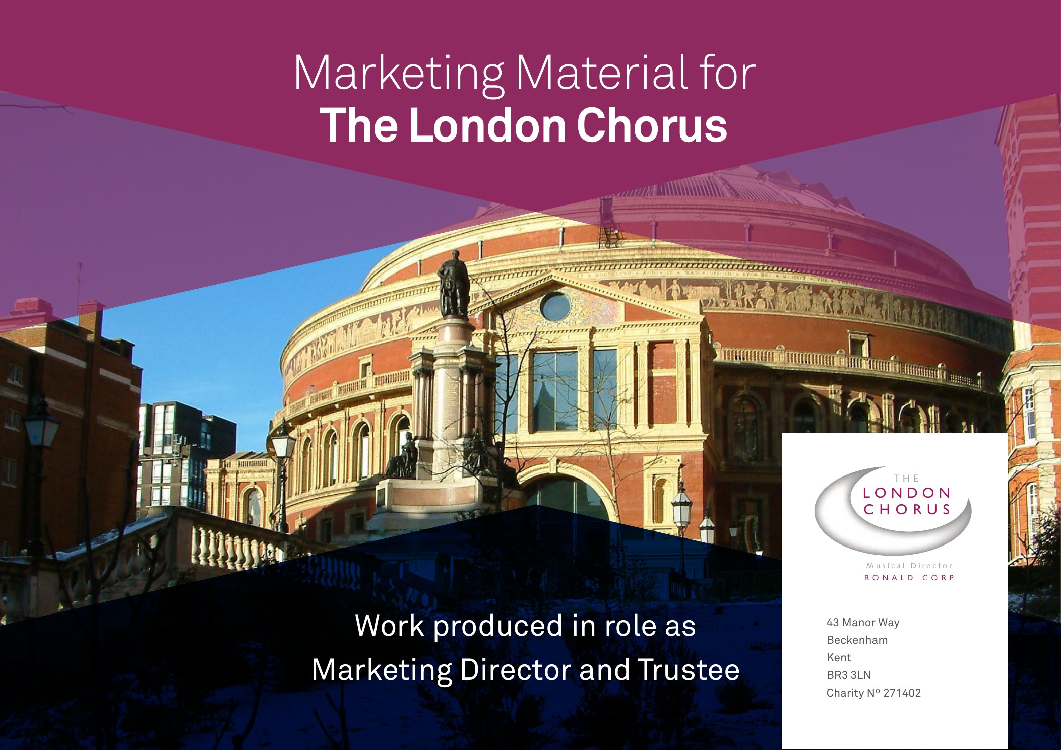 Cover of The London Chorus design portfolio