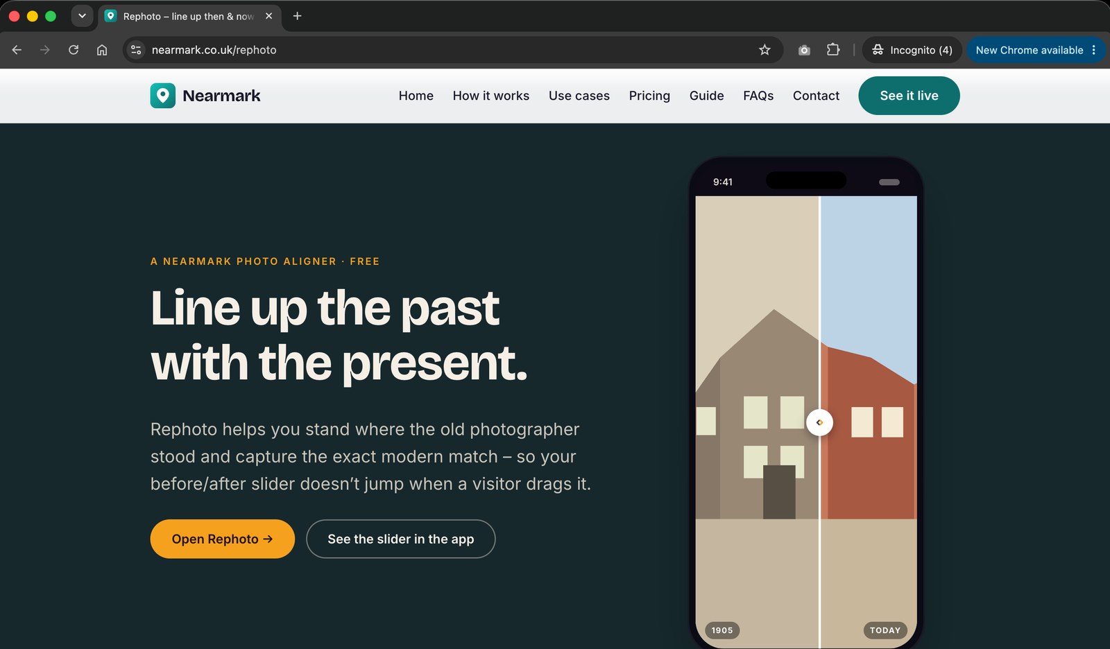 The RePhoto location-aware photography tool