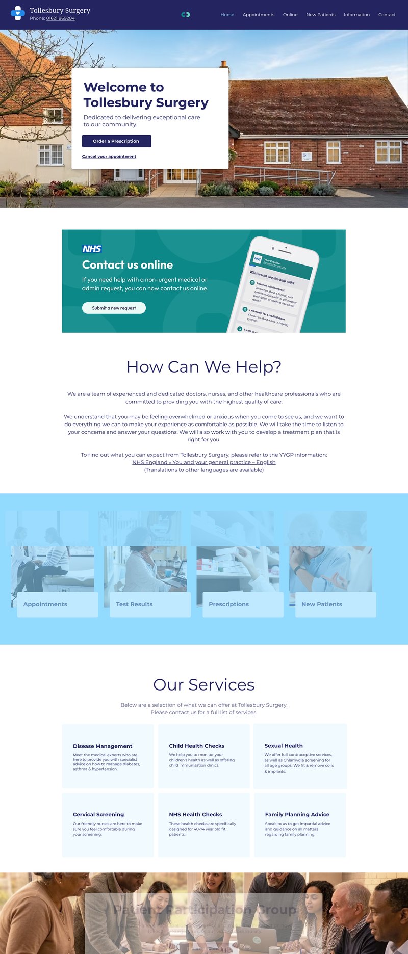 The Tollesbury Surgery practice website as it is today